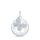 Enchanting Diamond Butterfly Pendant in White Gold Top view from the 10Kt White Gold Womens Round Diamond Cutout Butterfly Pendant 1 3 Cttwpin219500 collection by Splendid Jewellery
