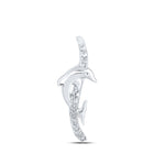 Enchanting White Gold Diamond Dolphin Pendant Top view from the 10Kt White Gold Womens Round Diamond Dolphin Pendant 1 20 Cttwpin210884 collection by Splendid Jewellery