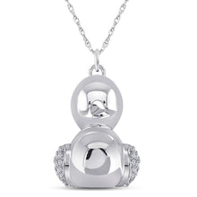 Load image into Gallery viewer, Graceful Flight: 10kt White Gold Diamond Duck Pendant Top view from the 10Kt White Gold Womens Round Diamond Duck Animal Pendant 1 10 Cttwpin285021 collection by Splendid Jewellery