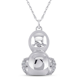 Graceful Flight: 10kt White Gold Diamond Duck Pendant Top view from the 10Kt White Gold Womens Round Diamond Duck Animal Pendant 1 10 Cttwpin285021 collection by Splendid Jewellery