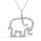 Enchanting Diamond Elephant Pendant in 10kt White Gold Top view from the 10Kt White Gold Womens Round Diamond Elephant Outline Animal Pendant 1 6 Cttwpin270971 collection by Splendid Jewellery