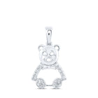 Charming Companion Diamond Pendant Top view from the 10Kt White Gold Womens Round Diamond Teddy Bear Animal Pendant 1 10 Cttwpin230299 collection by Splendid Jewellery