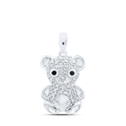 Enchanting Diamond Teddy Bear Pendant Top view from the 10Kt White Gold Womens Round Diamond Teddy Bear Animal Pendant 1 5 Cttwpin230294 collection by Splendid Jewellery