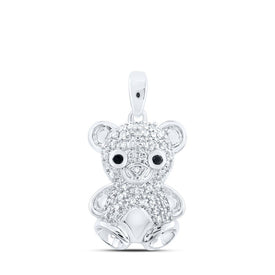 Enchanting Diamond Teddy Bear Pendant Top view from the 10Kt White Gold Womens Round Diamond Teddy Bear Animal Pendant 1 5 Cttwpin230294 collection by Splendid Jewellery
