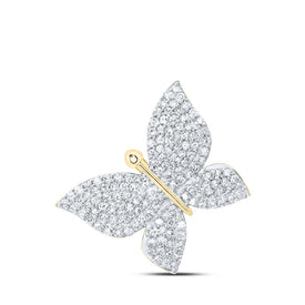 10kt Yellow Gold Diamond Butterfly Pendant | Nature's Brilliance Pendant product  Top View from Splendid Jewellery
