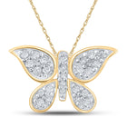 Enchanting Diamond Butterfly Pendant in 10kt Yellow Gold product  Top View from Splendid Jewellery
