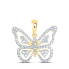 Enchanting Diamond Butterfly Pendant in 10kt Yellow Gold product  Top View from Splendid Jewellery