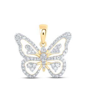 Enchanting Diamond Butterfly Pendant in 10kt Yellow Gold product  Top View from Splendid Jewellery