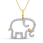 Majestic Gold Elephant Diamond Pendant product  Top View from Splendid Jewellery