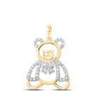 Enchanting 10kt Yellow Gold Diamond Animal & Bug Pendant - Top View