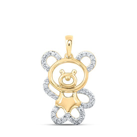 Enchanting Teddy Bear Diamond Pendant - Top View