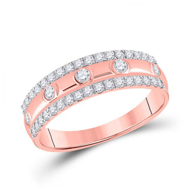 Radiant Love | 10kt Rose Gold Womens Round Diamond Anniversary Ring 1/2 Cttw | Splendid Jewellery - Alternate view 1 from Splendid Jewellery