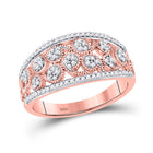 Radiant Rose Gold Diamond Band - A Timeless Treasure in 10kt Rose Gold with Sparkling Round Diamonds 1/4 Cttw - Alternate view 1 from Splendid Jewellery