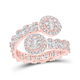 Rose Gold Diamond Circle Cuff Band - A Captivating Expression of Elegance and Sparkle Top view from the 10Kt Rose Gold Womens Round Diamond Circle Cuff Band Ring 1 Cttwpin219948 collection by Splendid Jewellery