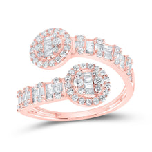 Load image into Gallery viewer, Rose Gold Diamond Circle Cuff Band Ring - A Dazzling Statement of Elegance and Luxury Top view from the 10Kt Rose Gold Womens Round Diamond Circle Cuff Band Ring 3 4 Cttwpin219949 collection by Splendid Jewellery