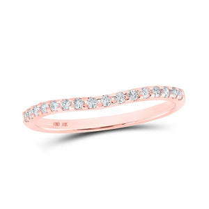 Diamond Band | 10kt Rose Gold Womens Round Diamond Curved Band Ring 1/6 Cttw | Splendid Jewellery GND