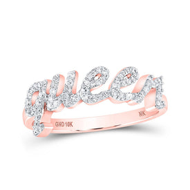 Rose Gold Diamond QUEEN Band - A Dazzling Display of Elegance and Royalty Top view from the 10Kt Rose Gold Womens Round Diamond Queen Band Ring 1 5 Cttwpin216442 collection by Splendid Jewellery