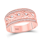 Rose Gold Diamond Scroll Band Ring: A Radiant Twist of Elegance - Alternate view 1 from Splendid Jewellery