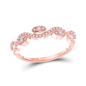 Radiant Rose Gold Diamond Wavy Band Ring - Alternate view 1 from Splendid Jewellery