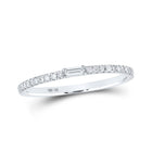 Baguette Brilliance | 10kt White Gold Womens Baguette Diamond Band Ring 1/6 Cttw - Alternate view 1 from Splendid Jewellery