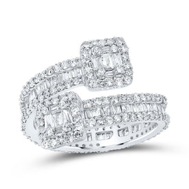 Dazzling Brilliance | 10kt White Gold Baguette Diamond Cuff Eternity Band Ring 1-1/2 Cttw - Alternate view 1 from Splendid Jewellery