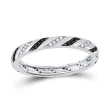 Load image into Gallery viewer, 10kt White Gold Women&#39;s Round Black Color Enhanced Diamond Eternity Ring - The Mesmerizing Noir Eternity Top view from the 10Kt White Gold Womens Round Black Color Enhanced Diamond Eternity Ring 1 5 Cttwpin279751 collection by Splendid Jewellery