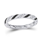 10kt White Gold Women's Round Black Color Enhanced Diamond Eternity Ring - The Mesmerizing Noir Eternity Top view from the 10Kt White Gold Womens Round Black Color Enhanced Diamond Eternity Ring 1 5 Cttwpin279751 collection by Splendid Jewellery