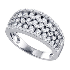 Diamond Band | 10kt White Gold Womens Round Diamond Band Ring 1 Cttw | Splendid Jewellery GND
