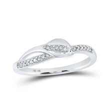 Load image into Gallery viewer, Radiant Brilliance | 10kt White Gold Women&#39;s Round Diamond Band Ring 1/10 Cttw Top view from the 10Kt White Gold Womens Round Diamond Band Ring 1 10 Cttwpin215648 collection by Splendid Jewellery