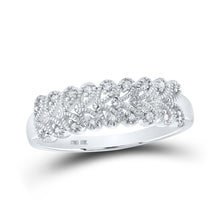 Load image into Gallery viewer, Radiant Elegance: 10kt White Gold Womens Round Diamond Band Ring 1/10 Cttw Top view from the 10Kt White Gold Womens Round Diamond Band Ring 1 10 Cttwpin214095 collection by Splendid Jewellery