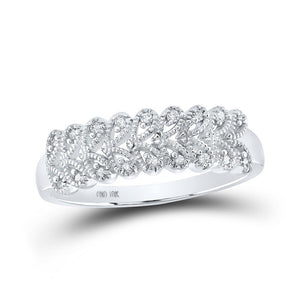 Diamond Band | 10kt White Gold Womens Round Diamond Band Ring 1/10 Cttw | Splendid Jewellery GND