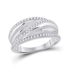 Radiant Brilliance | 10kt White Gold Womens Round Diamond Band Ring 1/3 Cttw Top view from the 10Kt White Gold Womens Round Diamond Band Ring 1 3 Cttwpin282609 collection by Splendid Jewellery