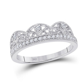 Dazzling Brilliance | 10kt White Gold Womens Round Diamond Band Ring 1/5 Cttw | Splendid Jewellery Top view from the 10Kt White Gold Womens Round Diamond Band Ring 1 5 Cttwpin280524 collection by Splendid Jewellery
