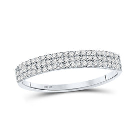 Dazzling Brilliance | 10kt White Gold Womens Round Diamond Band Ring 1/5 Cttw Top view from the 10Kt White Gold Womens Round Diamond Band Ring 1 5 Cttwpin226960 collection by Splendid Jewellery
