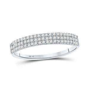 Diamond Band | 10kt White Gold Womens Round Diamond Band Ring 1/5 Cttw | Splendid Jewellery GND