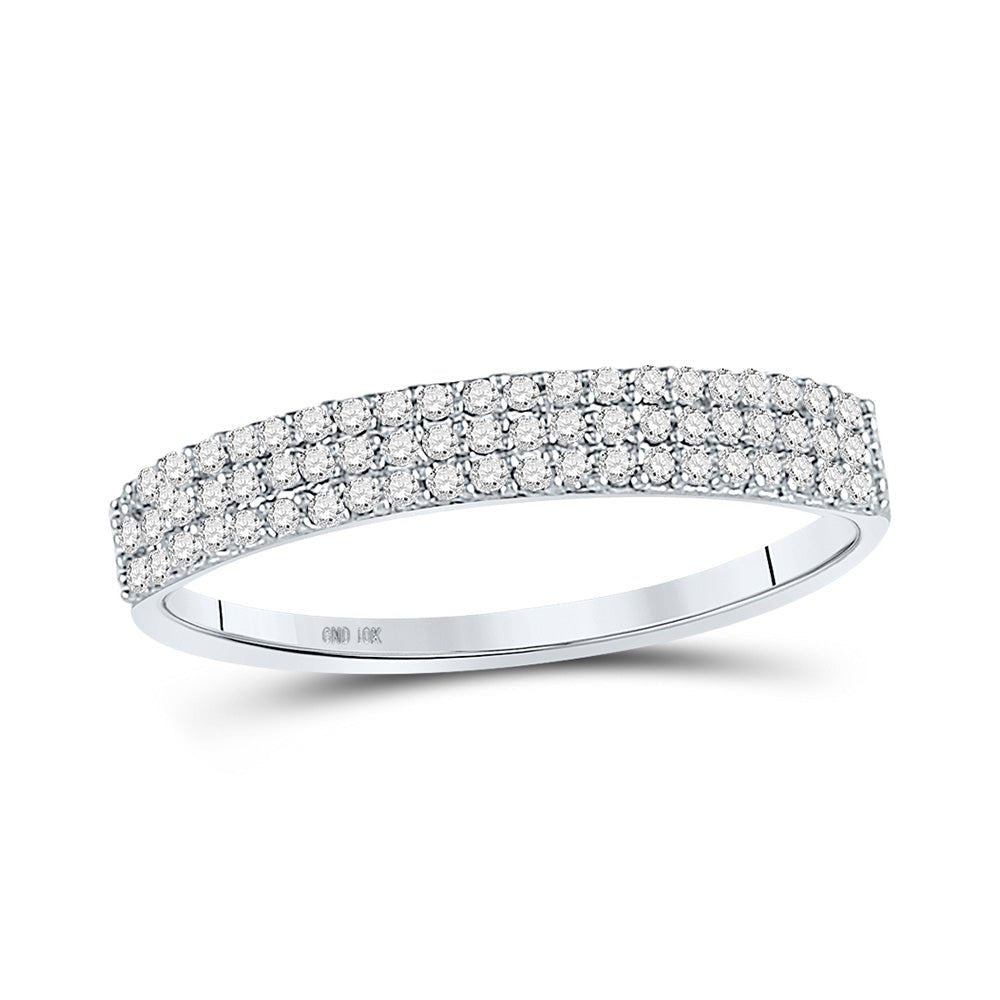 Diamond Band | 10kt White Gold Womens Round Diamond Band Ring 1/5 Cttw | Splendid Jewellery GND