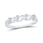 Splendid Jewellery 10kt White Gold Diamond Curl Band Ring Top view from the 10Kt White Gold Womens Round Diamond Curl Band Ring 1 10 Cttwpin284351 collection by Splendid Jewellery