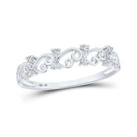 Splendid Jewellery 10kt White Gold Diamond Curl Band Ring Top view from the 10Kt White Gold Womens Round Diamond Curl Band Ring 1 10 Cttwpin284351 collection by Splendid Jewellery