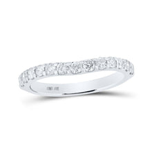 Load image into Gallery viewer, Curved Brilliance Diamond Band Top view from the 10Kt White Gold Womens Round Diamond Curved Band Ring 1 2 Cttwpin212775 collection by Splendid Jewellery