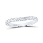 Curved Brilliance Diamond Band Top view from the 10Kt White Gold Womens Round Diamond Curved Band Ring 1 2 Cttwpin212775 collection by Splendid Jewellery