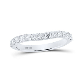 Curved Brilliance Diamond Band Top view from the 10Kt White Gold Womens Round Diamond Curved Band Ring 1 2 Cttwpin212775 collection by Splendid Jewellery