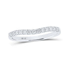 White Gold Diamond Curved Band Ring - A Captivating Sparkle of Elegance Top view from the 10Kt White Gold Womens Round Diamond Curved Band Ring 1 4 Cttwpin212770 collection by Splendid Jewellery
