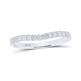 White Gold Diamond Curved Band Ring - A Captivating Sparkle of Elegance Top view from the 10Kt White Gold Womens Round Diamond Curved Band Ring 1 4 Cttwpin212770 collection by Splendid Jewellery