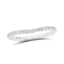 Load image into Gallery viewer, Splendid Brilliance: 10kt White Gold Womens Round Diamond Curved Band Ring 1/6 Cttw Top view from the 10Kt White Gold Womens Round Diamond Curved Band Ring 1 6 Cttwpin212723 collection by Splendid Jewellery