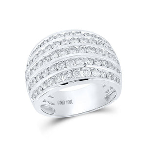Diamond Band | 10kt White Gold Womens Round Diamond Five Row Band Ring 2 Cttw | Splendid Jewellery GND