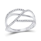 Shimmering Brilliance | 10kt White Gold Diamond Cascade Band Ring 1/5 Cttw Top view from the 10Kt White Gold Womens Round Diamond Open Strand Band Ring 1 5 Cttwpin227430 collection by Splendid Jewellery