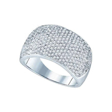 Load image into Gallery viewer, Captivating Brilliance: 10kt White Gold Diamond Pave Band Ring Top view from the 10Kt White Gold Womens Round Diamond Pave Band Ring 1 Cttwpin18045 collection by Splendid Jewellery