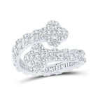 Splendid Jewellery 10kt White Gold Womens Diamond Quatrefoil Cuff Band Ring Top view from the 10Kt White Gold Womens Round Diamond Quatrefoil Cuff Band Ring 1 Cttwpin219991 collection by Splendid Jewellery