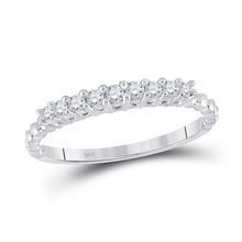 Load image into Gallery viewer, Sparkling Brilliance Diamond Band Top view from the 10Kt White Gold Womens Round Diamond Single Row Band Ring 1 4 Cttwpin282722 collection by Splendid Jewellery