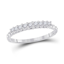Sparkling Brilliance Diamond Band Top view from the 10Kt White Gold Womens Round Diamond Single Row Band Ring 1 4 Cttwpin282722 collection by Splendid Jewellery